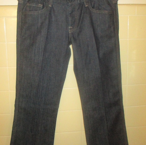 New HTF: 7 Mankind Swirl Embroidered CRYSTAL A Pocket Bootcut Jeans 30 x 34 Dark - Picture 7 of 16